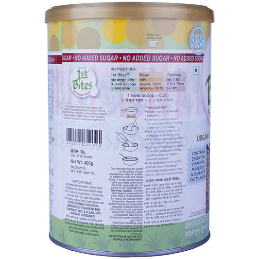 1st Bites Baby Cereal 400g | Organic Wheat-No Added Sugar | 6-24 Months Stage 1