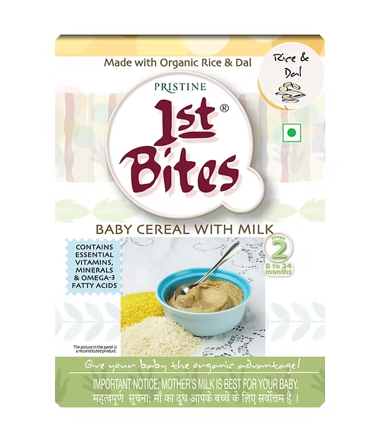 1st Bites Baby Cereal 300g | Organic Rice & Dal | (8-24 Months) Stage 2