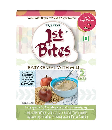 1st Bites Baby Cereal 300g | Organic Wheat & Apple | (8-24 months) Stage 2