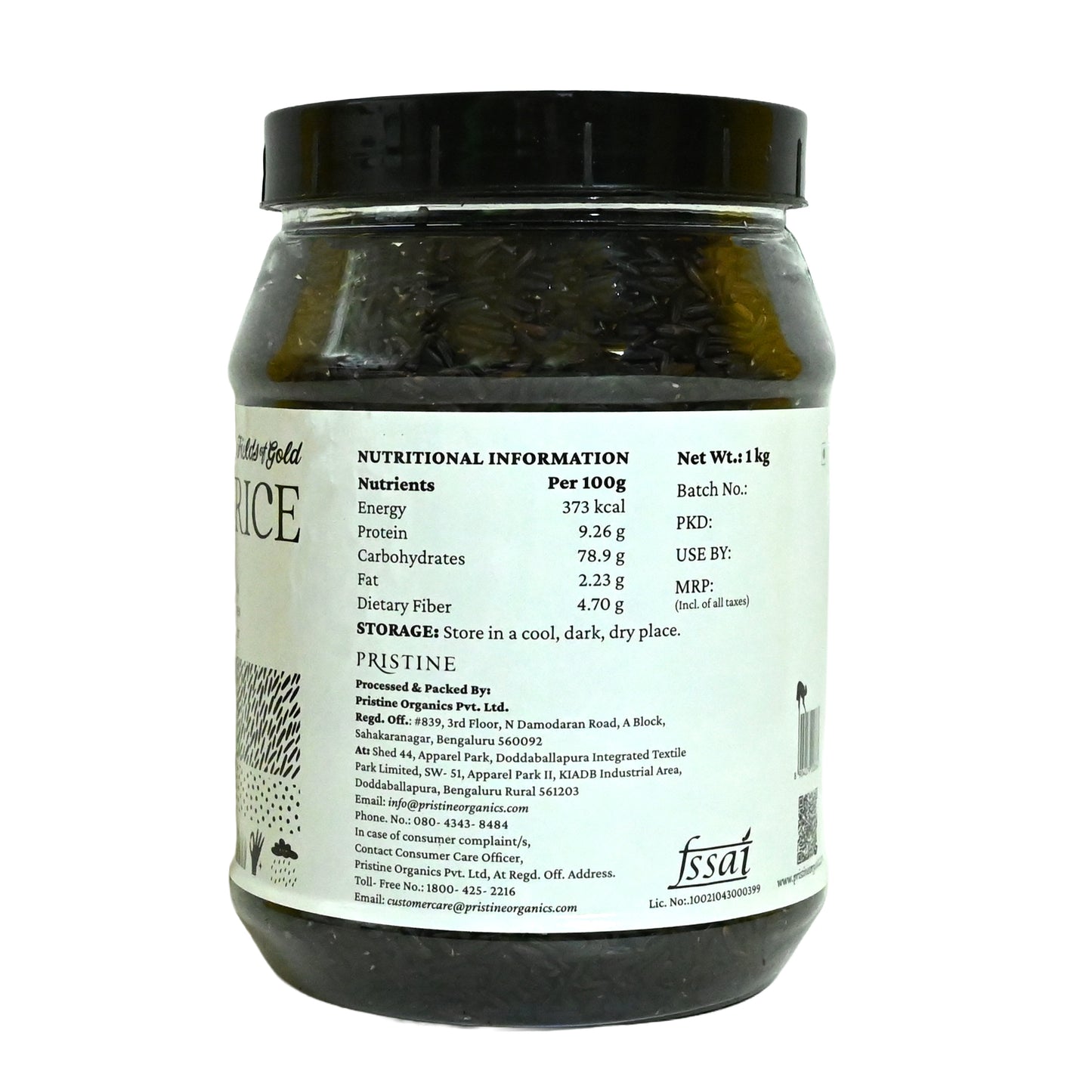 Fields of Gold - Black Rice Jar 1 kg