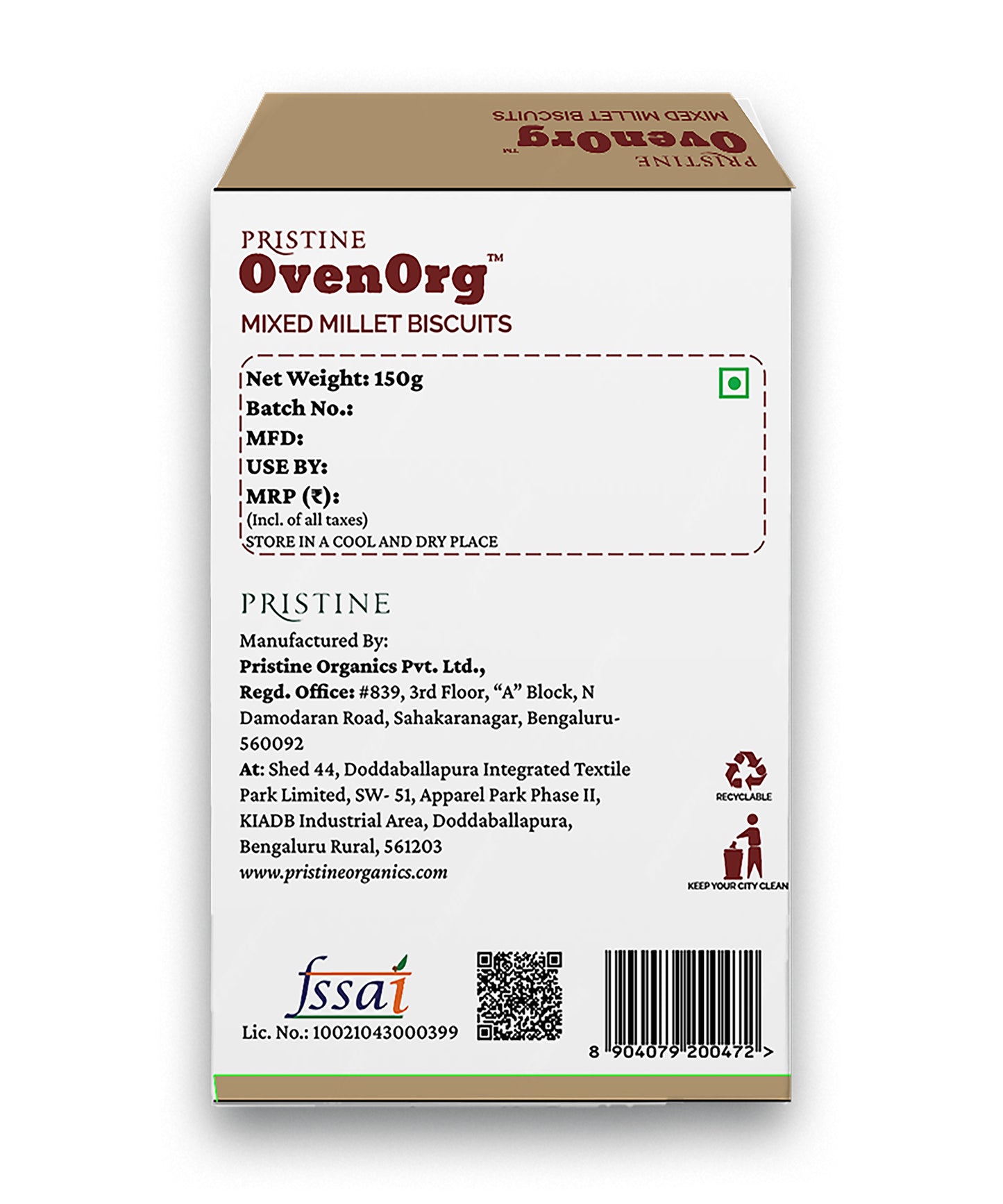 OvenOrg Diet Biscuits 150g