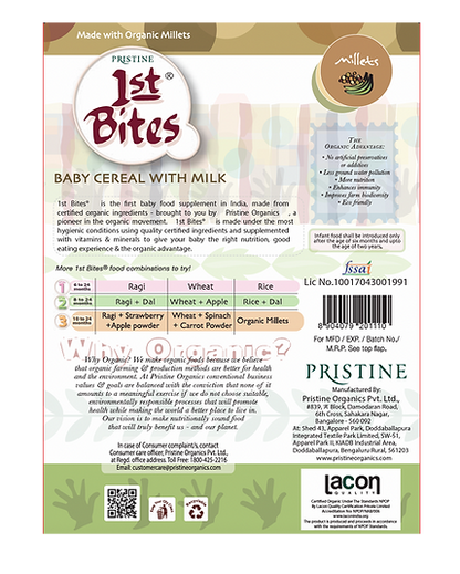 1st Bites Baby Cereal 300g | Organic Millet Mix | 10-24 months Stage 3