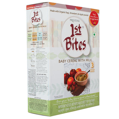 1st Bites Baby Cereal 300g | Organic Ragi, Strawberry, Apple | 10-24 months Stage 3