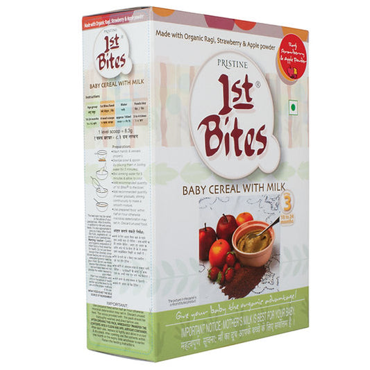 1st Bites Baby Cereal 300g | Organic Ragi, Strawberry, Apple | 10-24 months Stage 3