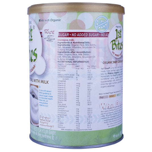 1st Bites Baby Cereal 400g | Organic Rice - No Added Sugar | 6-24 Months Stage-1
