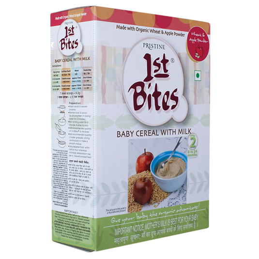 1st Bites Baby Cereal 300g | Organic Wheat & Apple | (8-24 months) Stage 2