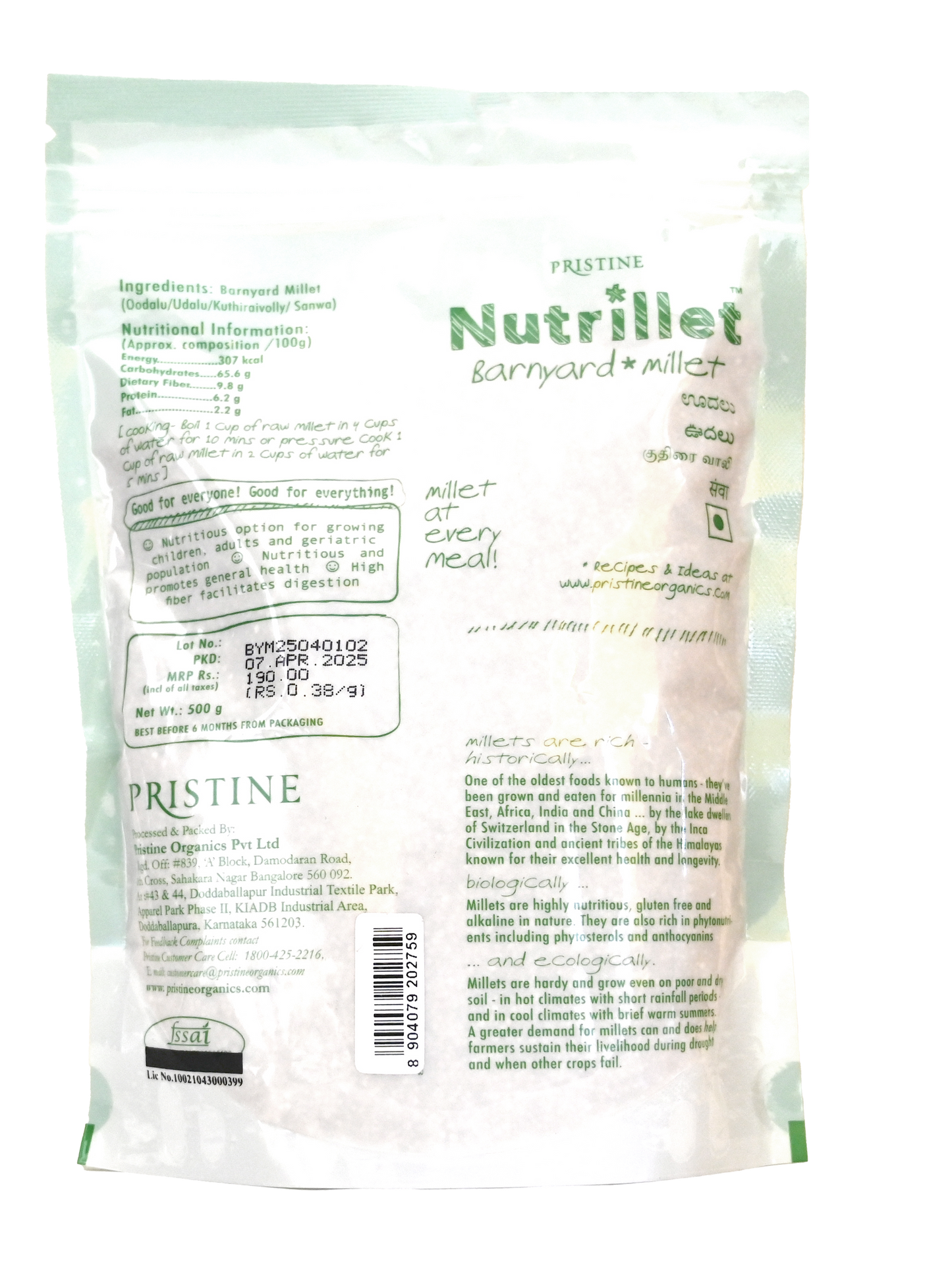 Nutrillet Barnyard Millet 500g