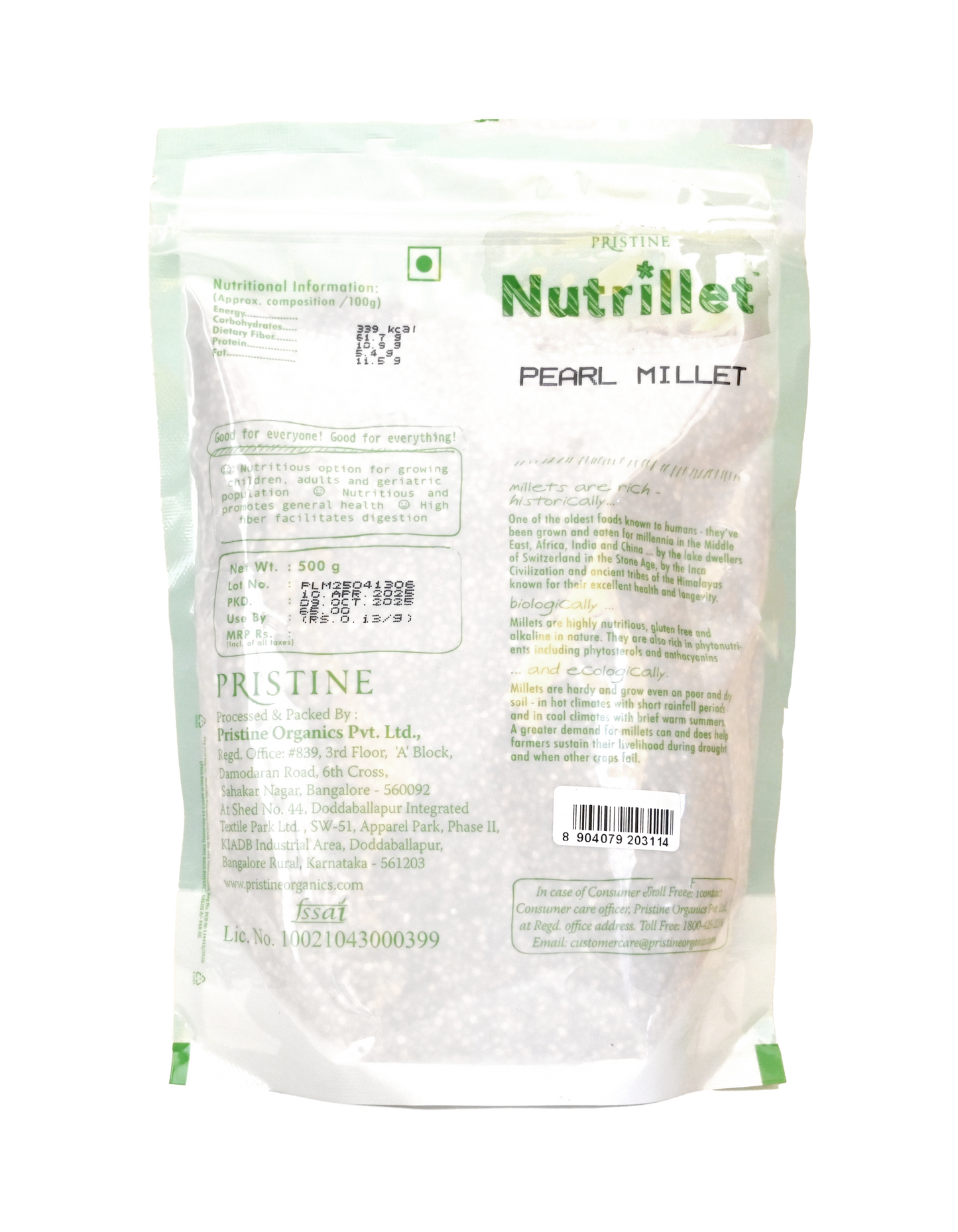 Nutrillet Pearl Millet (Bajra) 500g